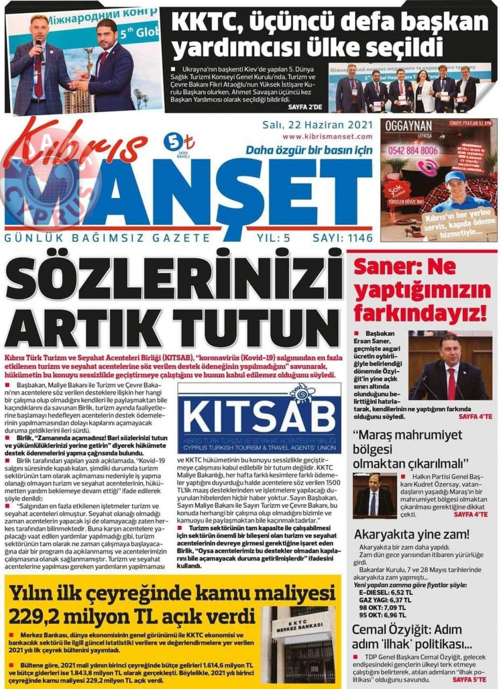 KKTC'de Gazeteler Bugün Ne Manşet Attı? (22 Haziran 2021) galerisi resim 4