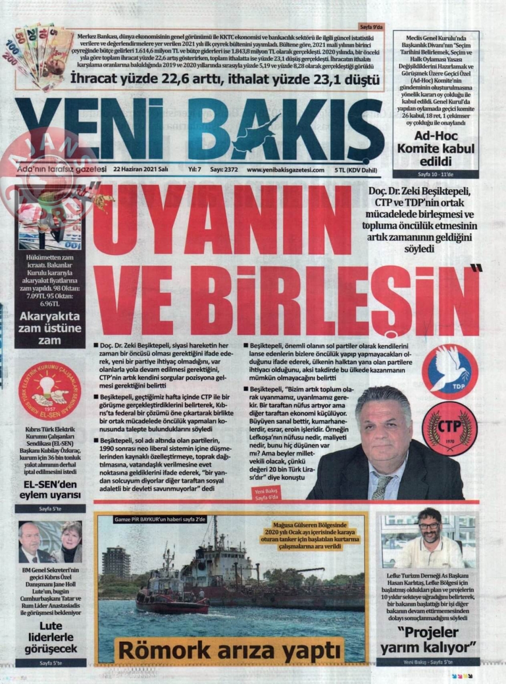 KKTC'de Gazeteler Bugün Ne Manşet Attı? (22 Haziran 2021) galerisi resim 5