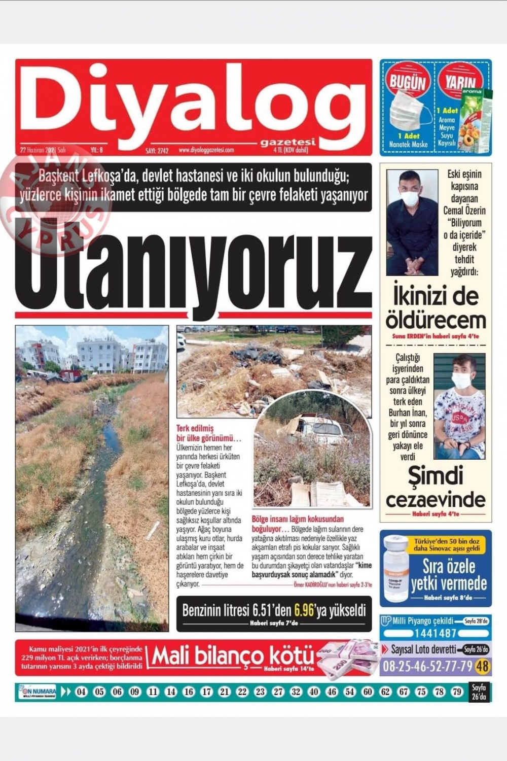 KKTC'de Gazeteler Bugün Ne Manşet Attı? (22 Haziran 2021) galerisi resim 6