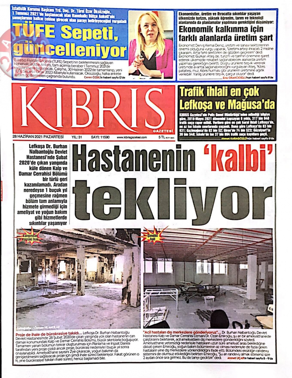 KKTC'de Gazeteler Bugün Ne Manşet Attı? (28 Haziran 2021) galerisi resim 11