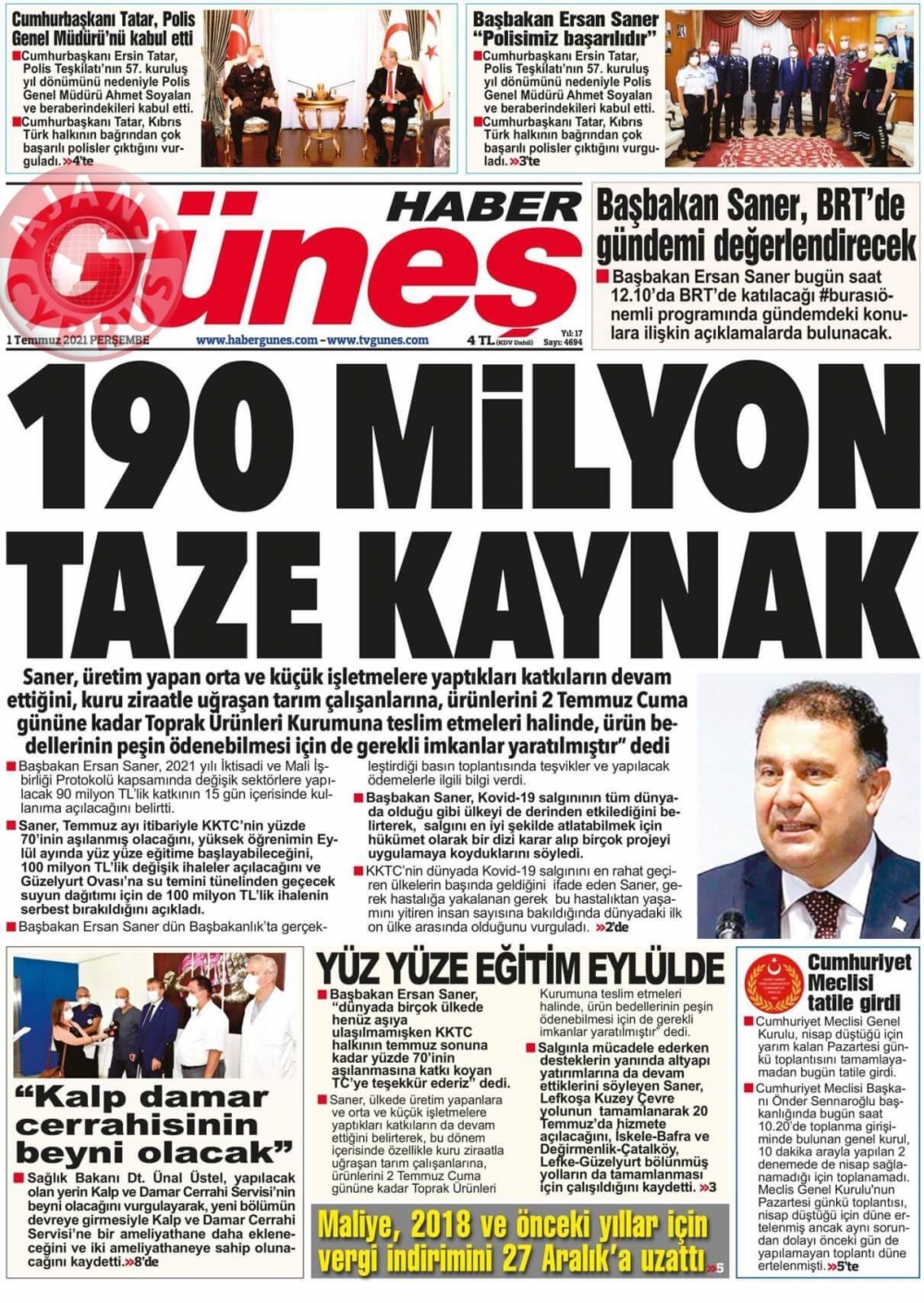 KKTC'de Gazeteler Bugün Ne Manşet Attı? (1 Temmuz 2021) galerisi resim 10