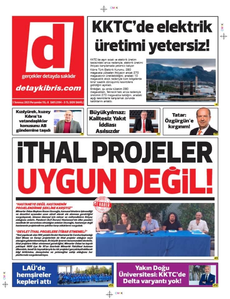 KKTC'de Gazeteler Bugün Ne Manşet Attı? (1 Temmuz 2021) galerisi resim 13