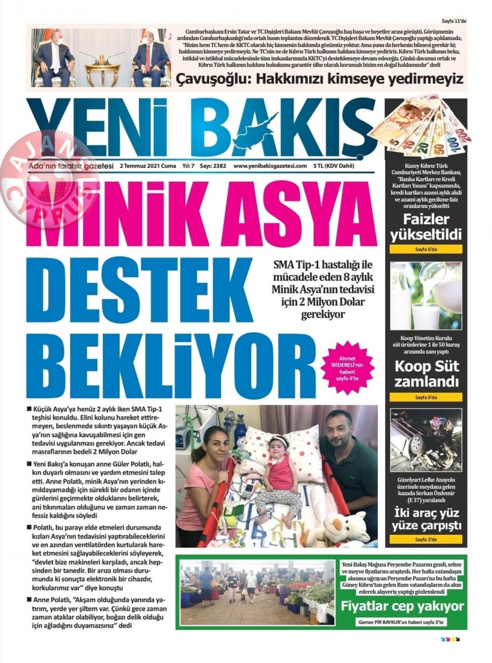 KKTC'de Gazeteler Bugün Ne Manşet Attı? (2 Temmuz 2021) galerisi resim 1