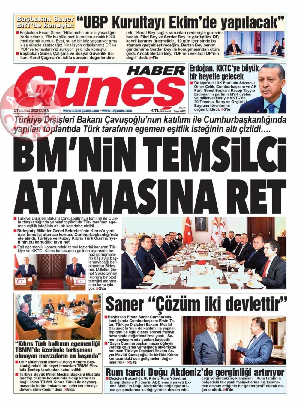 KKTC'de Gazeteler Bugün Ne Manşet Attı? (2 Temmuz 2021) galerisi resim 4