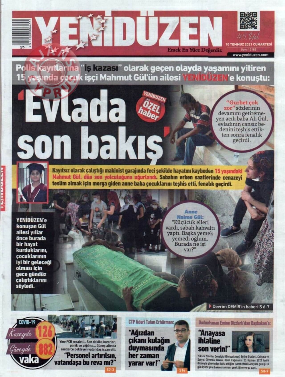 KKTC'de Gazeteler Bugün Ne Manşet Attı? (10 Temmuz 2021) galerisi resim 2