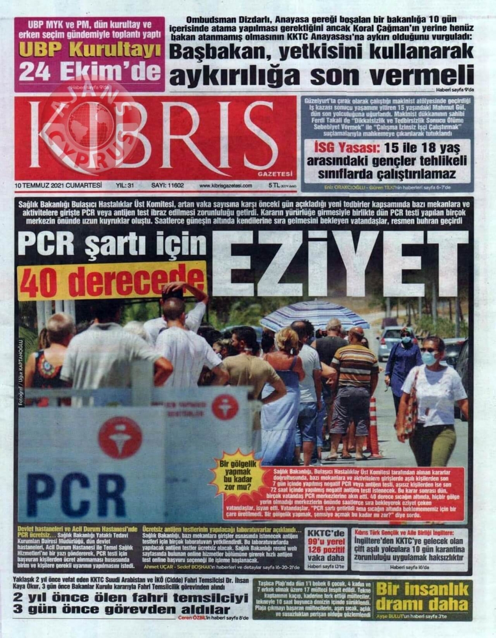 KKTC'de Gazeteler Bugün Ne Manşet Attı? (10 Temmuz 2021) galerisi resim 9
