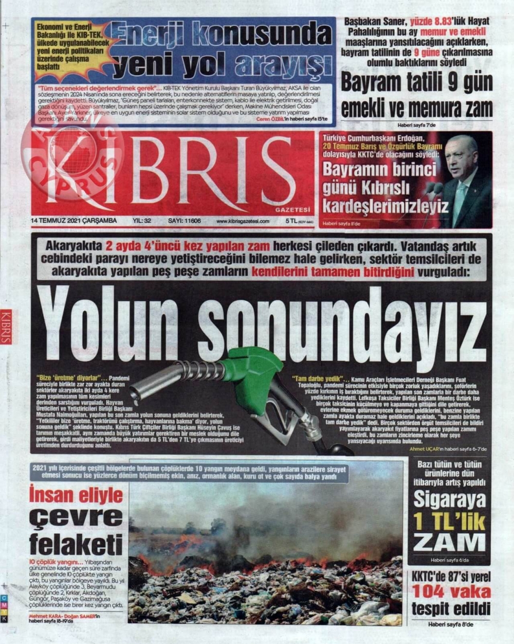 KKTC'de Gazeteler Bugün Ne Manşet Attı? (14 Temmuz 2021) galerisi resim 11