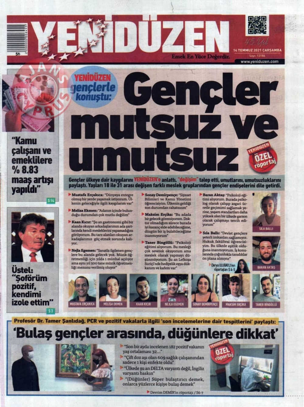 KKTC'de Gazeteler Bugün Ne Manşet Attı? (14 Temmuz 2021) galerisi resim 12