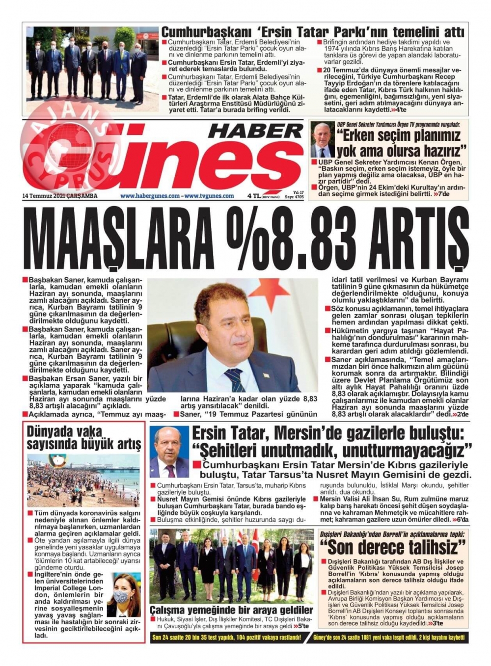 KKTC'de Gazeteler Bugün Ne Manşet Attı? (14 Temmuz 2021) galerisi resim 5