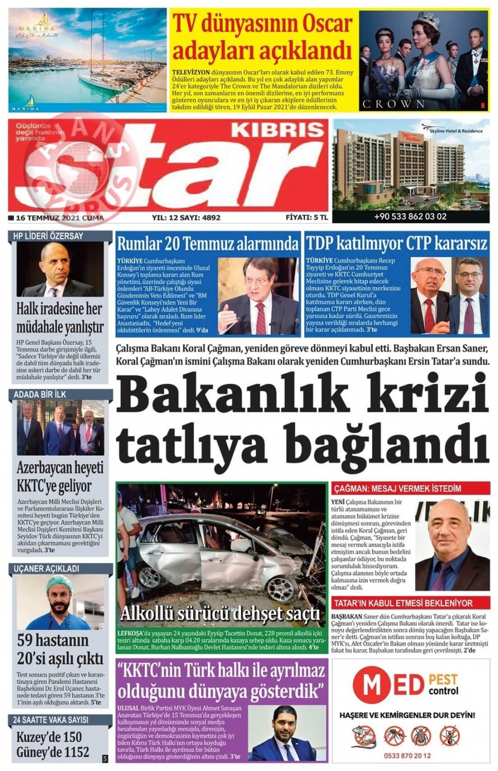 KKTC'de Gazeteler Bugün Ne Manşet Attı? (16 Temmuz 2021) galerisi resim 10