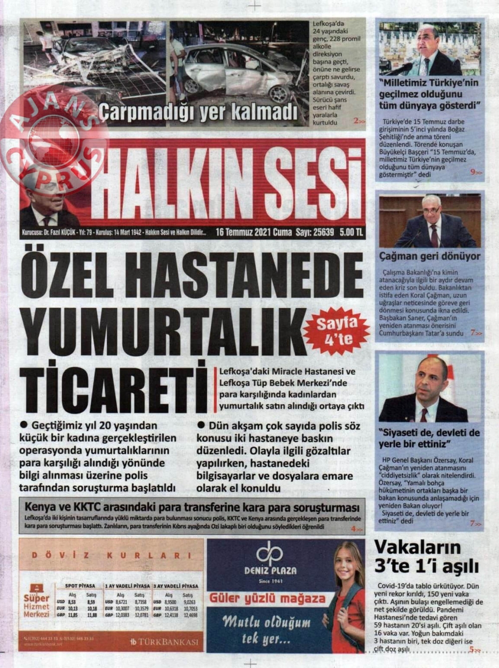 KKTC'de Gazeteler Bugün Ne Manşet Attı? (16 Temmuz 2021) galerisi resim 4