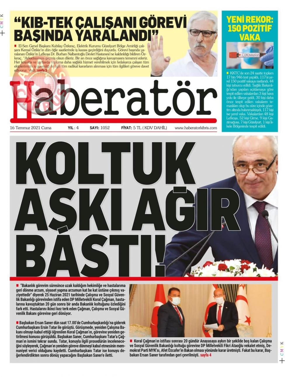 KKTC'de Gazeteler Bugün Ne Manşet Attı? (16 Temmuz 2021) galerisi resim 5