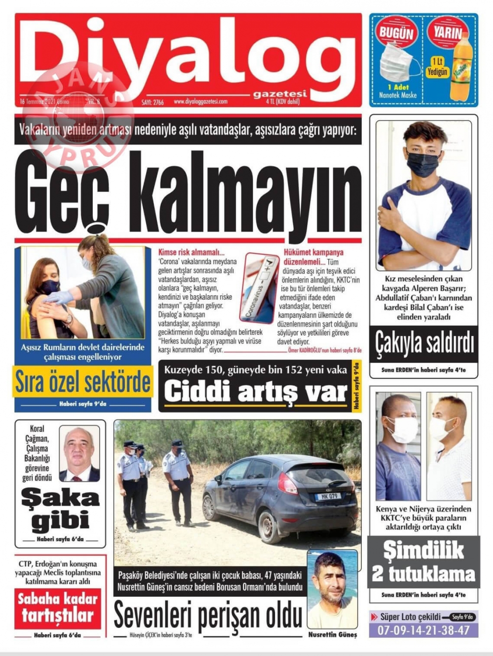 KKTC'de Gazeteler Bugün Ne Manşet Attı? (16 Temmuz 2021) galerisi resim 7