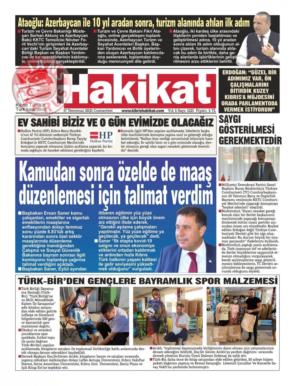 KKTC'de Gazeteler Bugün Ne Manşet Attı? (17 Temmuz 2021) galerisi resim 9