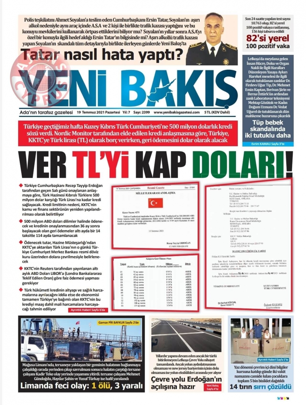 KKTC'de Gazeteler Bugün Ne Manşet Attı? (19 Temmuz 2021) galerisi resim 10