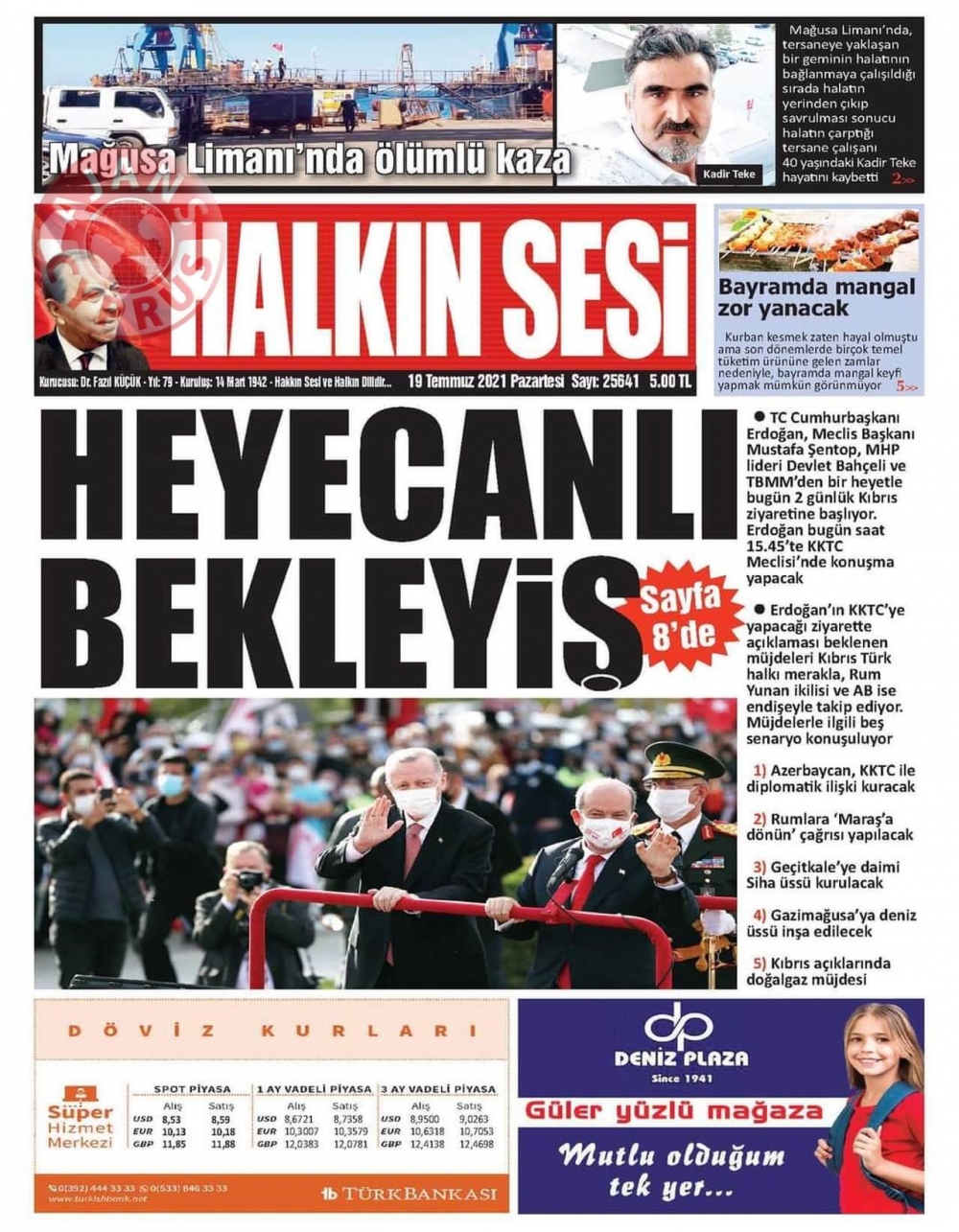 KKTC'de Gazeteler Bugün Ne Manşet Attı? (19 Temmuz 2021) galerisi resim 7