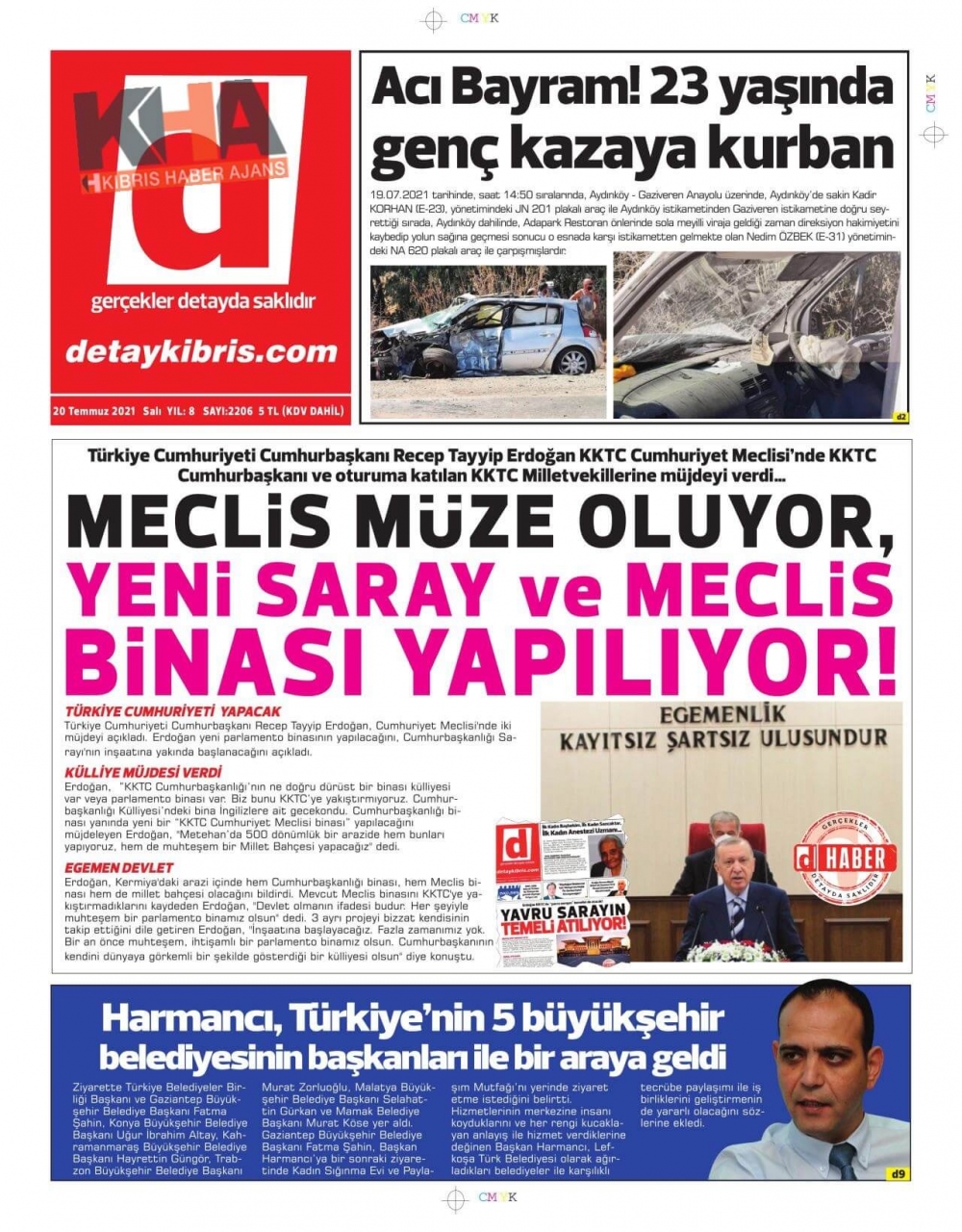 KKTC'de basılı gazeteler Erdoğan'ın Müjdesini nasıl gördü? galerisi resim 1