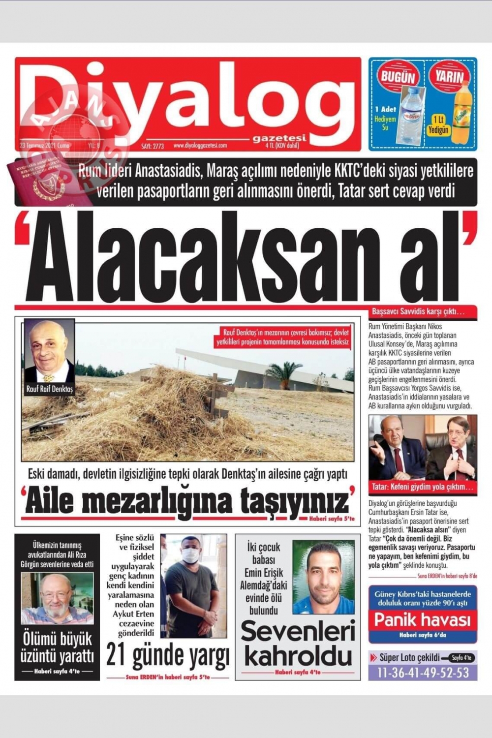 KKTC'de Gazeteler Bugün Ne Manşet Attı? (23 Temmuz 2021) galerisi resim 2