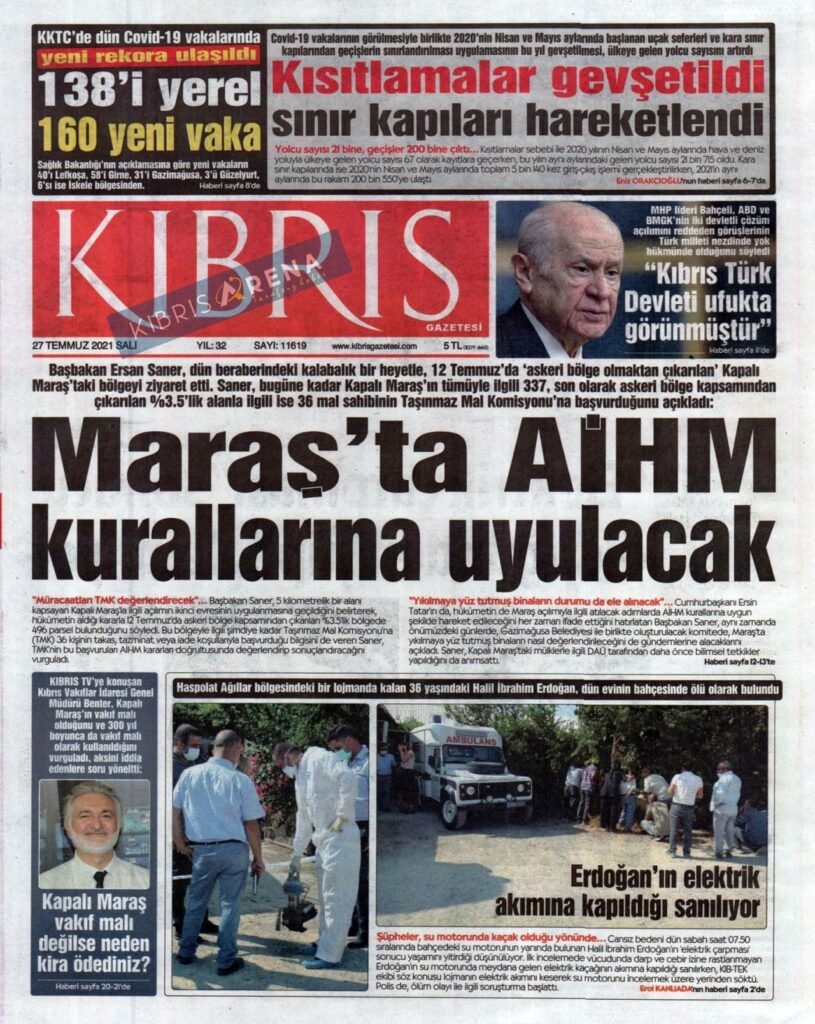 KKTC'de Gazeteler Bugün Ne Manşet Attı? (27 Temmuz 2021) galerisi resim 4