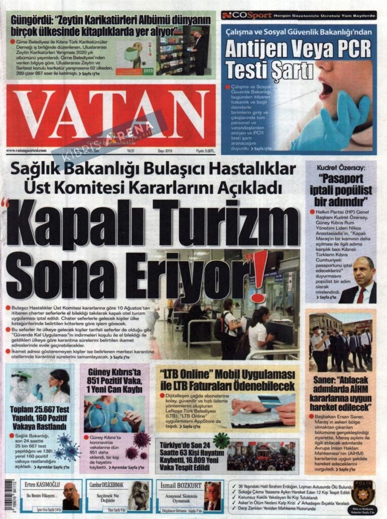 KKTC'de Gazeteler Bugün Ne Manşet Attı? (27 Temmuz 2021) galerisi resim 5