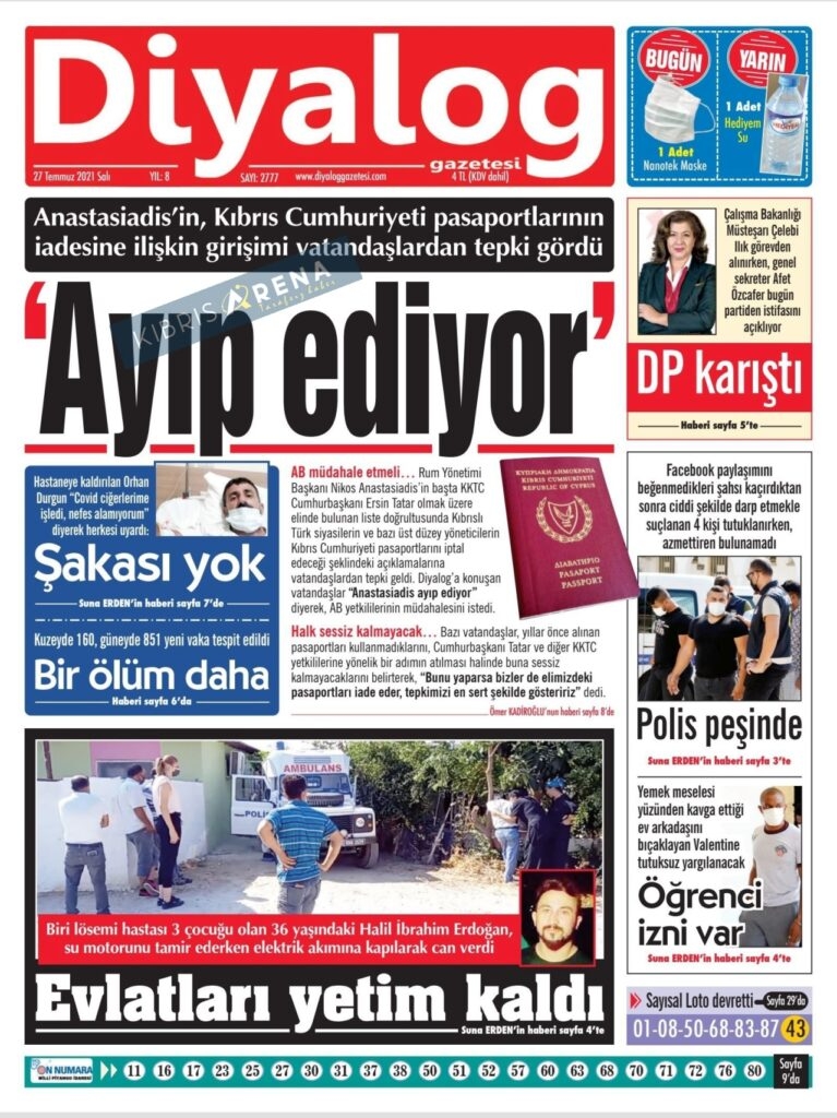 KKTC'de Gazeteler Bugün Ne Manşet Attı? (27 Temmuz 2021) galerisi resim 6
