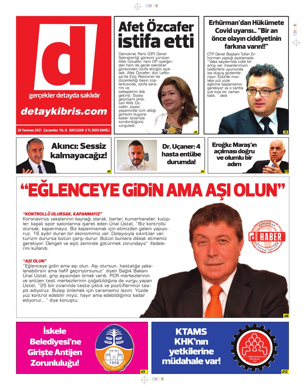 KKTC'de Gazeteler Bugün Ne Manşet Attı? (28 Temmuz 2021) galerisi resim 10