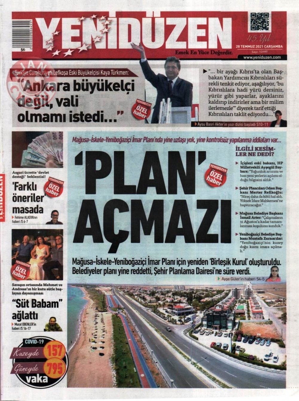 KKTC'de Gazeteler Bugün Ne Manşet Attı? (28 Temmuz 2021) galerisi resim 6