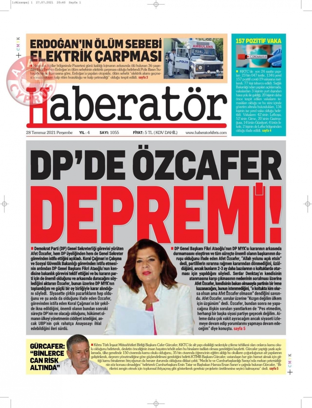 KKTC'de Gazeteler Bugün Ne Manşet Attı? (28 Temmuz 2021) galerisi resim 7