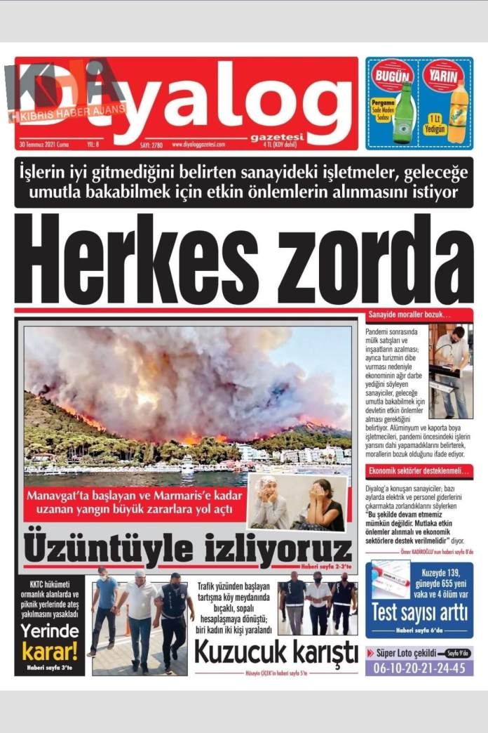 KKTC'de Gazeteler Bugün Ne Manşet Attı? (30 Temmuz 2021) galerisi resim 2