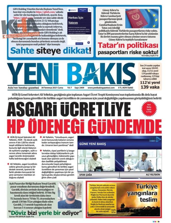KKTC'de Gazeteler Bugün Ne Manşet Attı? (30 Temmuz 2021) galerisi resim 4