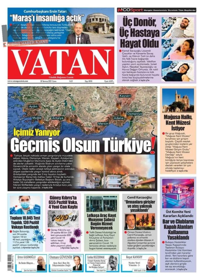 KKTC'de Gazeteler Bugün Ne Manşet Attı? (30 Temmuz 2021) galerisi resim 5