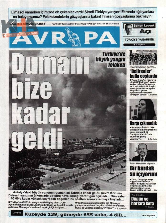 KKTC'de Gazeteler Bugün Ne Manşet Attı? (30 Temmuz 2021) galerisi resim 7