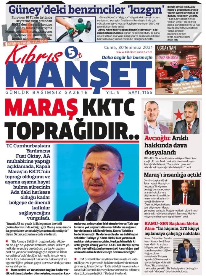 KKTC'de Gazeteler Bugün Ne Manşet Attı? (30 Temmuz 2021) galerisi resim 8