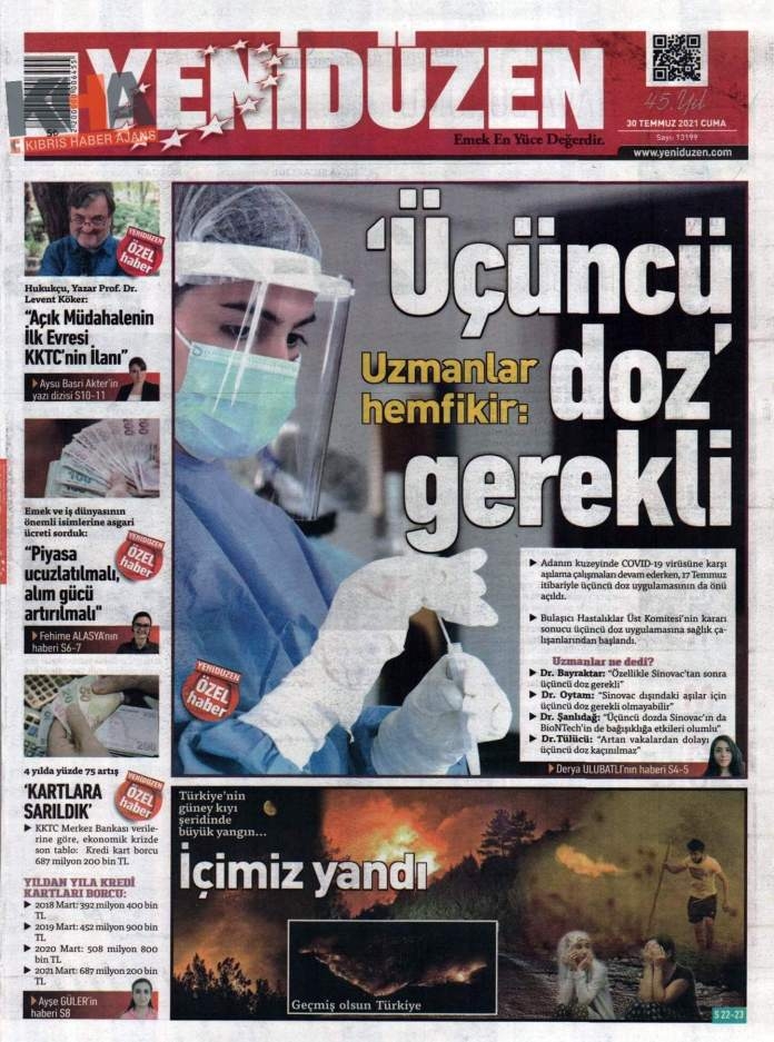 KKTC'de Gazeteler Bugün Ne Manşet Attı? (30 Temmuz 2021) galerisi resim 9