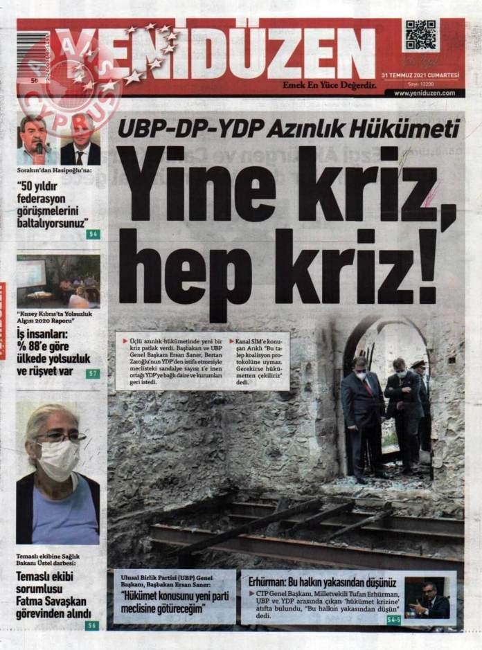 KKTC'de Gazeteler Bugün Ne Manşet Attı? (31 Temmuz 2021) galerisi resim 1