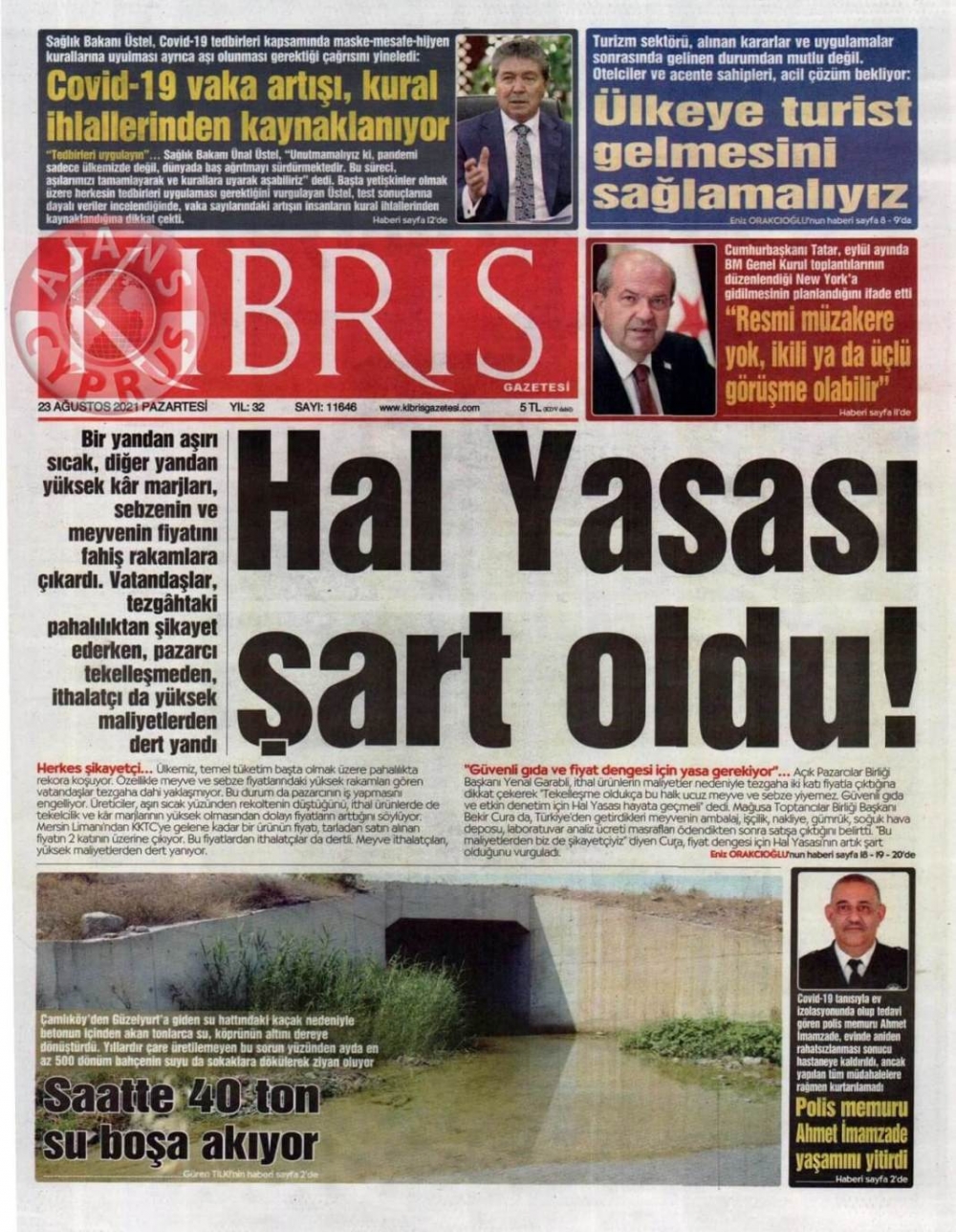 KKTC'de Gazeteler Bugün Ne Manşet Attı? (23 Ağustos 2021) galerisi resim 1