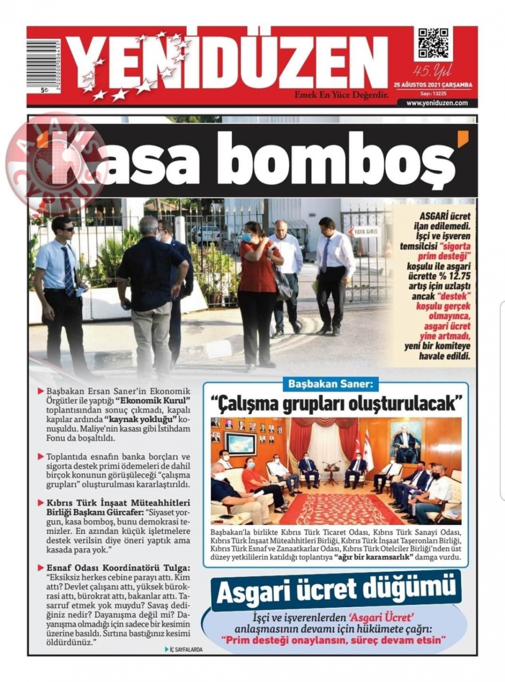 KKTC'de Gazeteler Bugün Ne Manşet Attı? (25 Ağustos 2021) galerisi resim 6