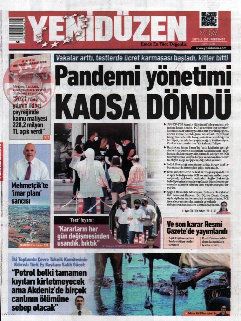 KKTC'de Gazeteler Bugün Ne Manşet Attı? (2 Eylül 2021) galerisi resim 6