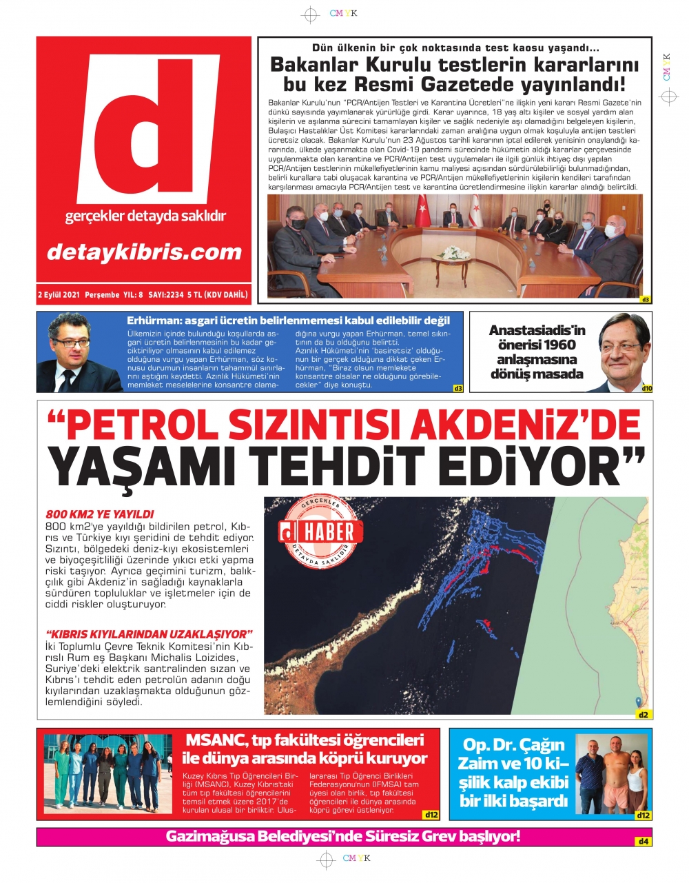 KKTC'de Gazeteler Bugün Ne Manşet Attı? (2 Eylül 2021) galerisi resim 9