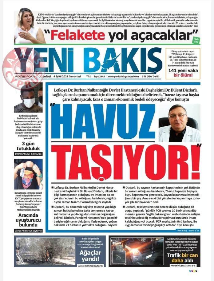 KKTC'de Gazeteler Bugün Ne Manşet Attı? (4 Eylül 2021) galerisi resim 4