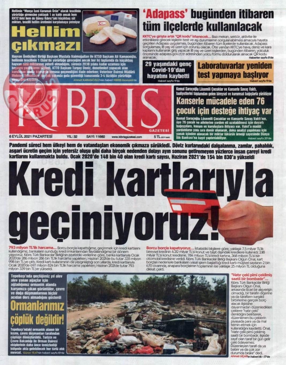 KKTC'de Gazeteler Bugün Ne Manşet Attı? (6 Eylül 2021) galerisi resim 10