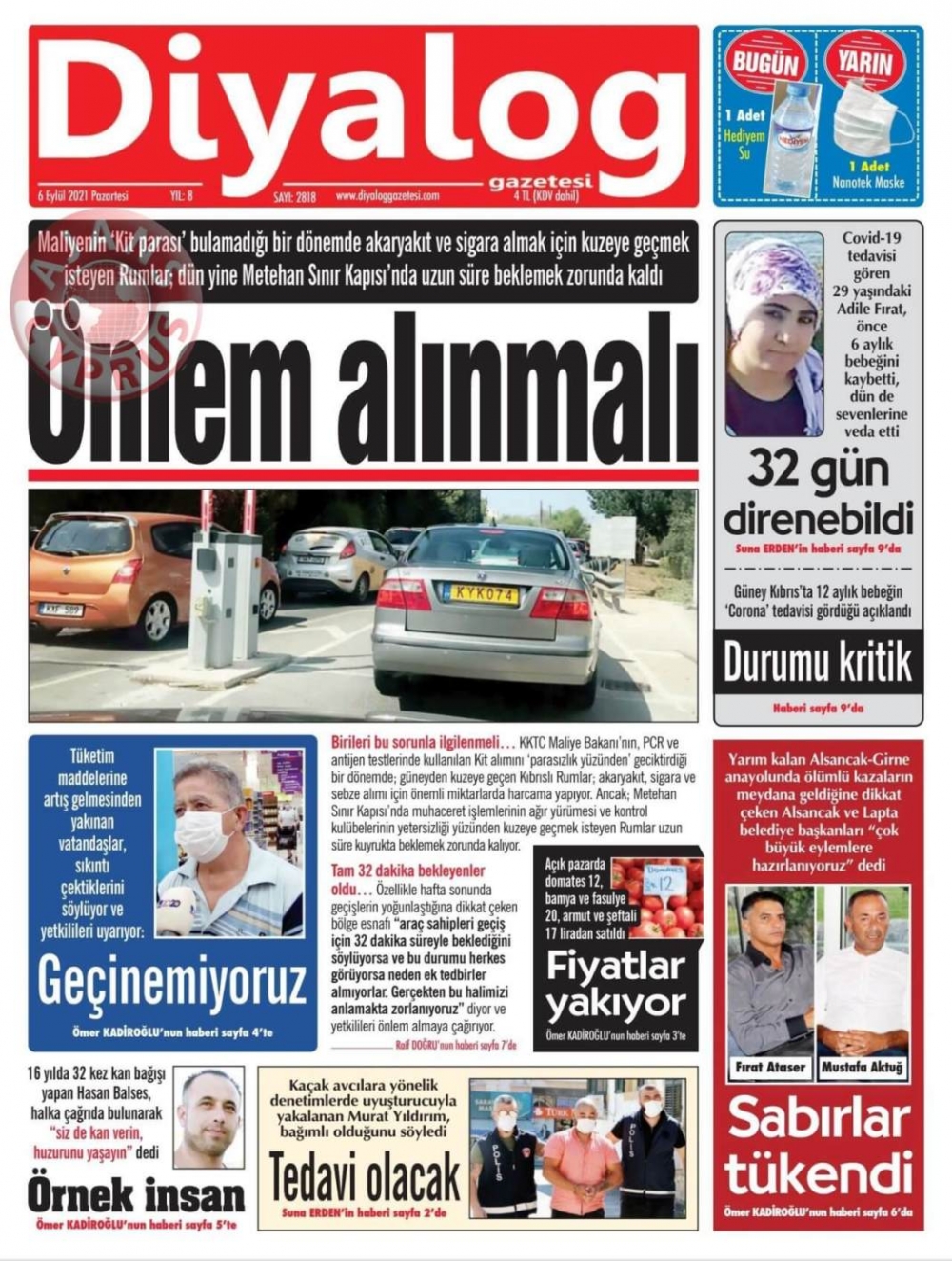 KKTC'de Gazeteler Bugün Ne Manşet Attı? (6 Eylül 2021) galerisi resim 6