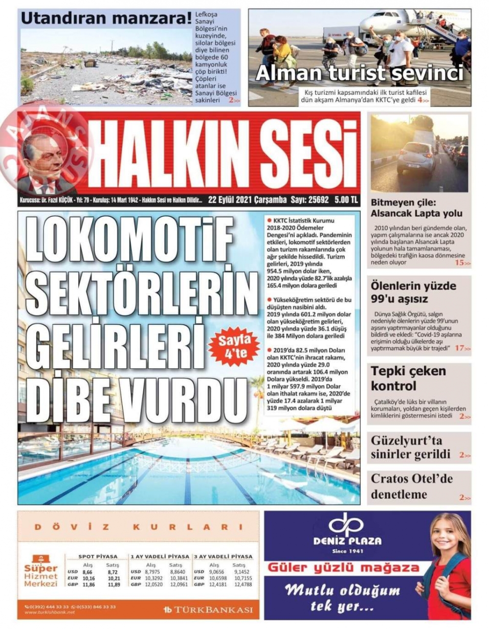 KKTC'de Gazeteler Bugün Ne Manşet Attı? (22 Eylül 2021) galerisi resim 1