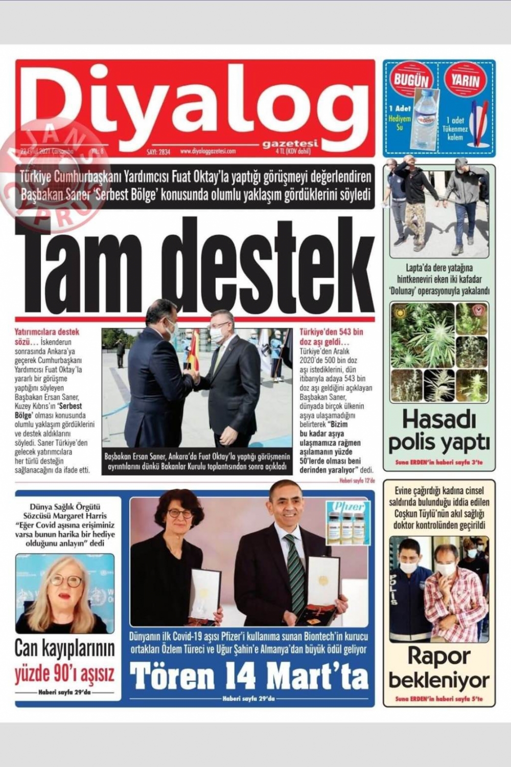 KKTC'de Gazeteler Bugün Ne Manşet Attı? (22 Eylül 2021) galerisi resim 3