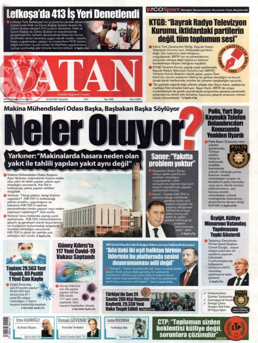 KKTC'de Gazeteler Bugün Ne Manşet Attı? (22 Eylül 2021) galerisi resim 4