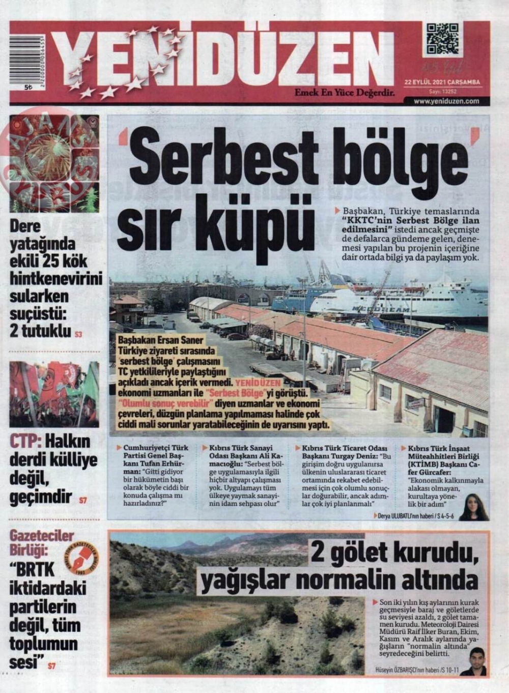 KKTC'de Gazeteler Bugün Ne Manşet Attı? (22 Eylül 2021) galerisi resim 6