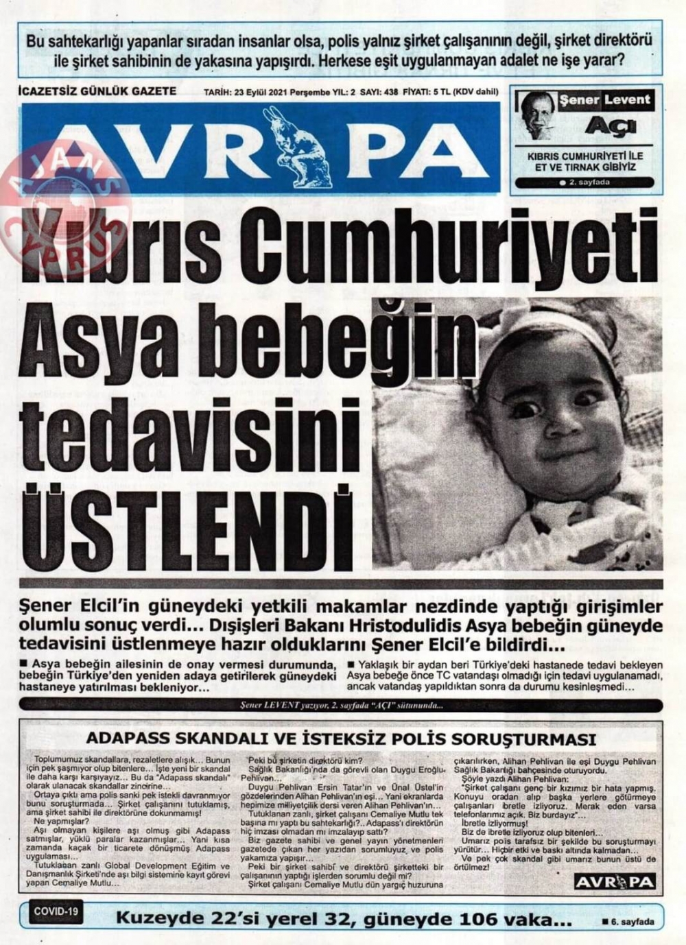 KKTC'de Gazeteler Bugün Ne Manşet Attı? (23 Eylül 2021) galerisi resim 4