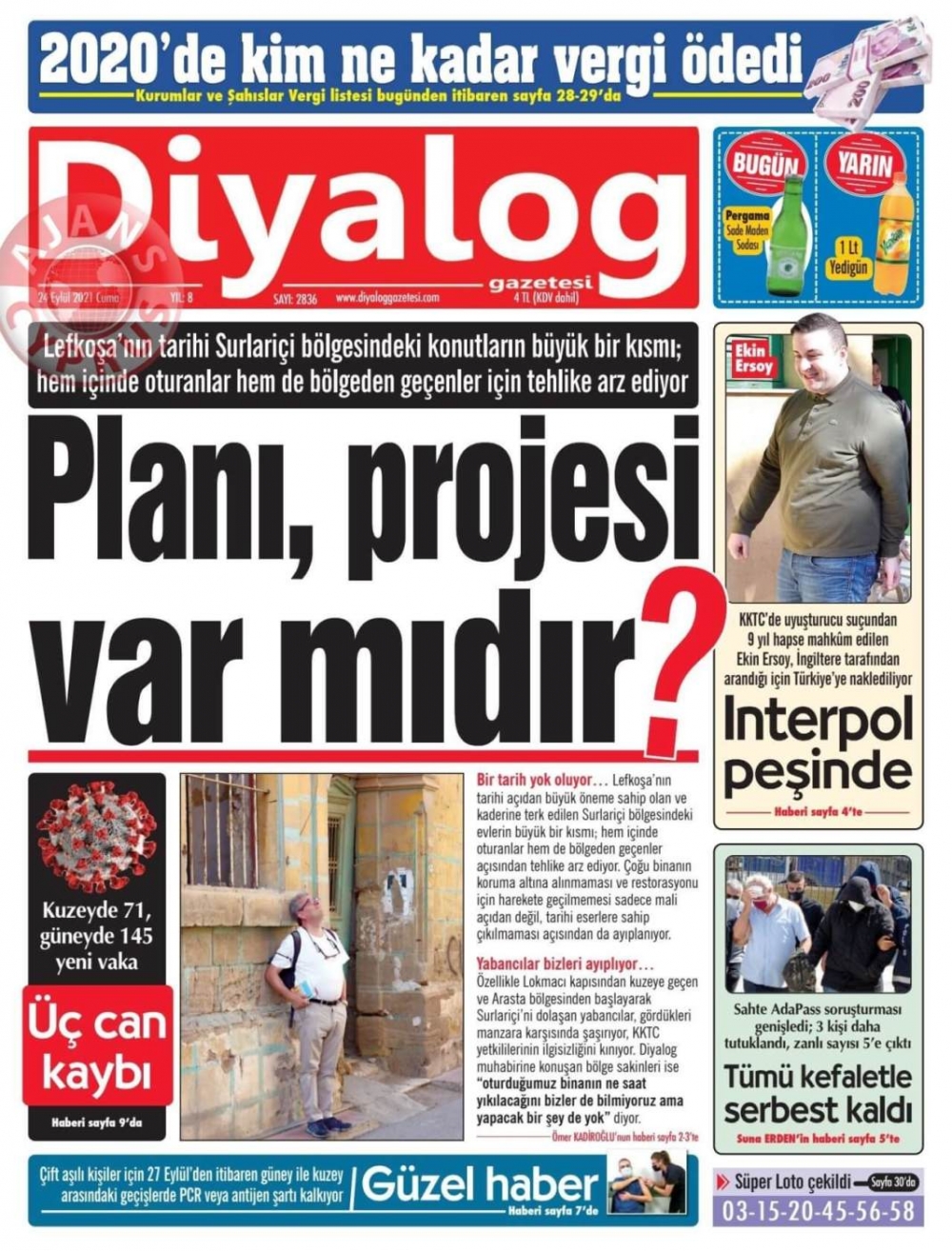 KKTC'de Gazeteler Bugün Ne Manşet Attı? (24 Eylül 2021) galerisi resim 5