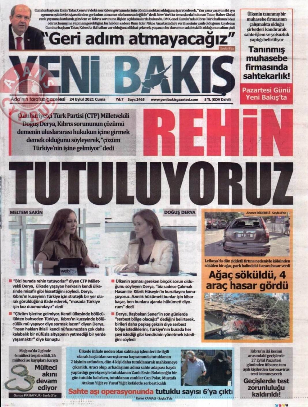 KKTC'de Gazeteler Bugün Ne Manşet Attı? (24 Eylül 2021) galerisi resim 8