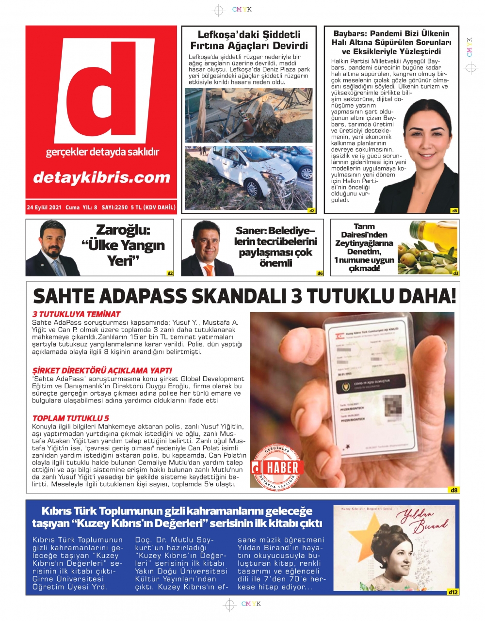 KKTC'de Gazeteler Bugün Ne Manşet Attı? (24 Eylül 2021) galerisi resim 9